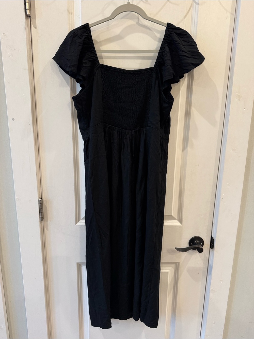 Old Navy short sleeve fit & flare midi dress in black jack color - Picture 10 of 12